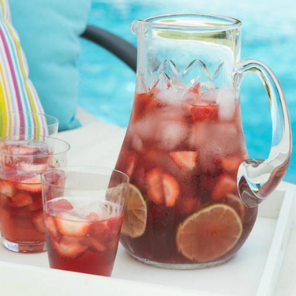 Rose Water, Lime and Strawberry Wine Sangria
