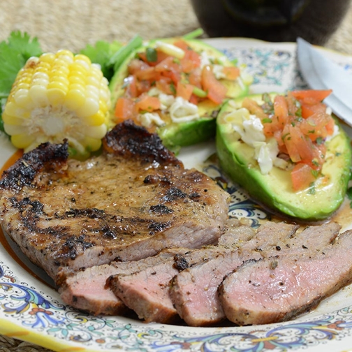 Grilled Iberico Skirt Steaks With Pico De Gallo and Grilled Avocados Recipe Photo [1]