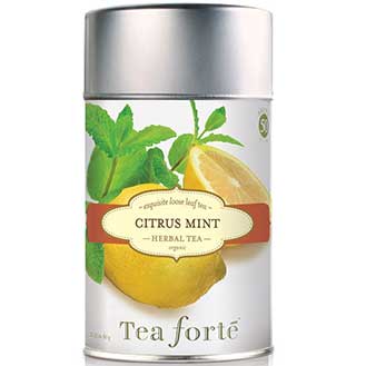 Tea Forte Organic Citrus Mint Herbal Tea - Loose Leaf Tea Canister