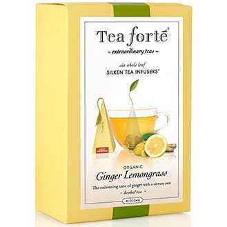 Tea Forte Organic Ginger Lemongrass Herbal Tea - Event Box, 40 Infusers