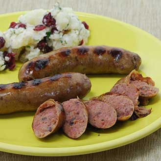 Wild Boar Sausages with Cranberries and Shiraz Wine