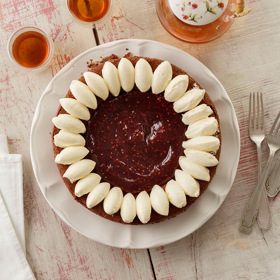Chocolate and Raspberry Jam Cake - April J Harris