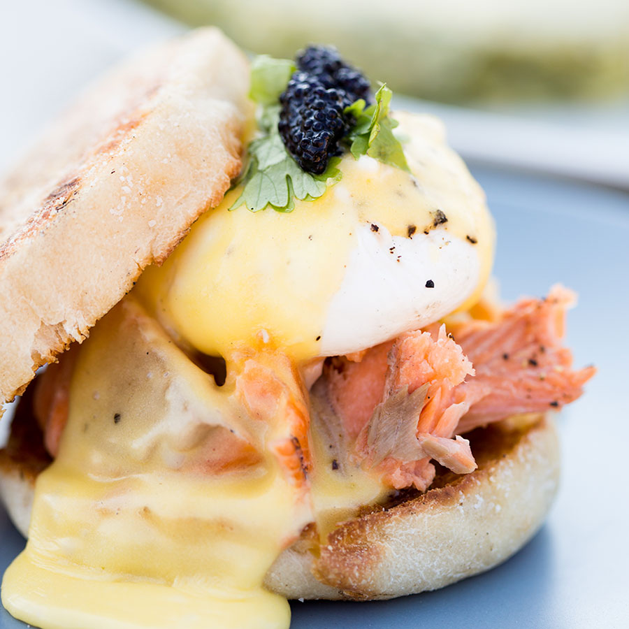 Eggs Benedict Breakfast Sandwich with Hollandaise Sauce