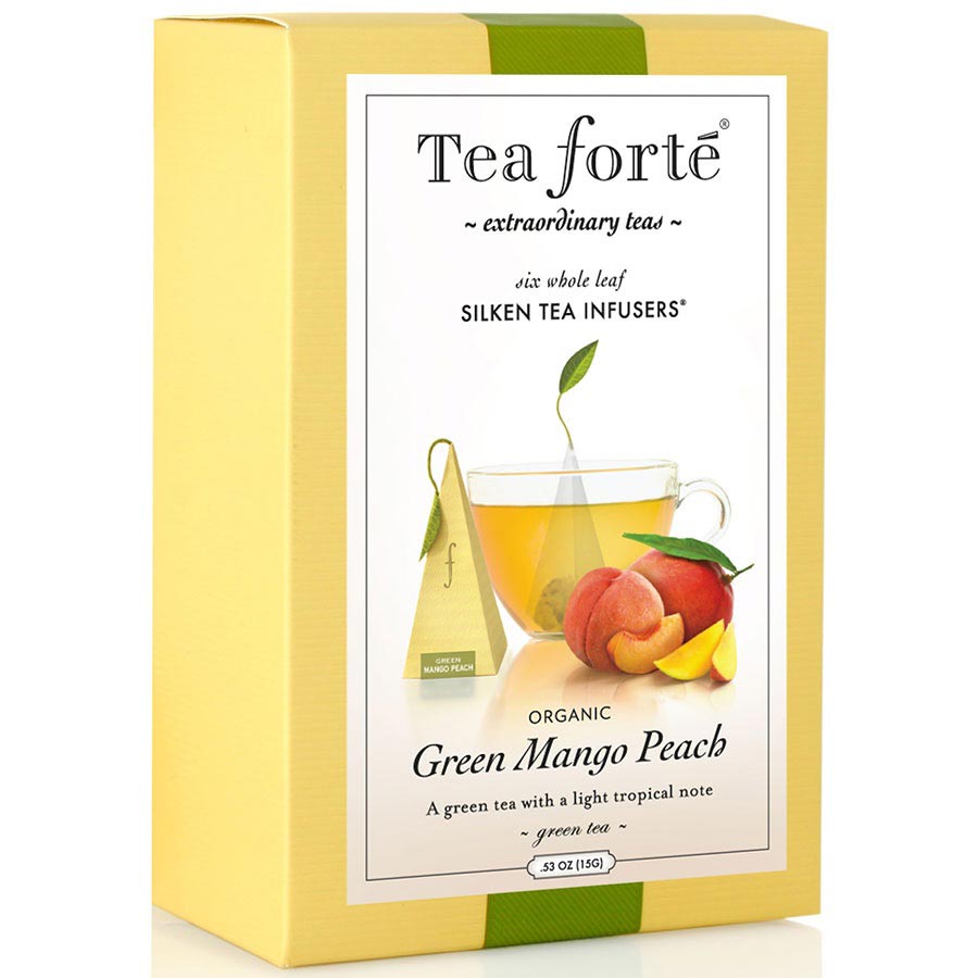 Tea Forte Green Mango Peach Tea Infusers Pyramid Bags