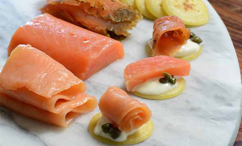 Three different types of smoked salmon, photo by Gourmet Food Store