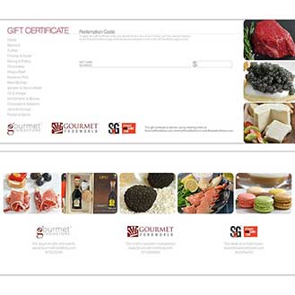 GourmetFoodStore.com Printed Gift Certificate