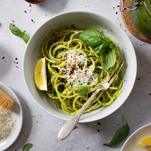 Pesto Pasta Recipe - Gourmet Food Store Photo [1]